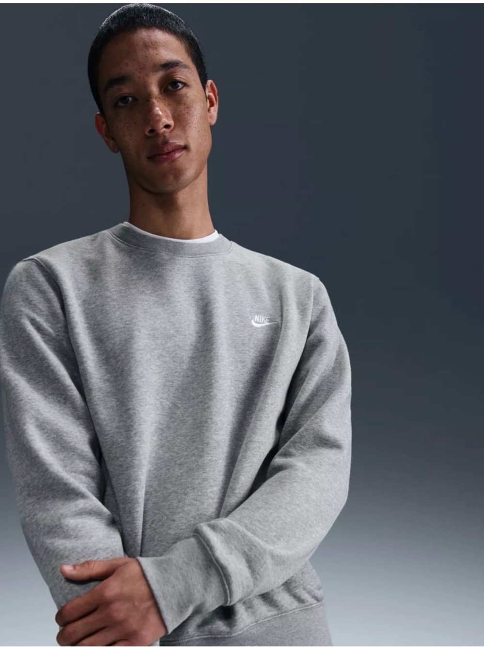 Nike Sportswear Club Fleece Crewneck Sweatshirt Gray Heather Men's Multi-Size NW